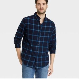 GOODFELLOW & CO MEN PLAID SHIRT BLUE FLANNEL SMALL NWT LONG SLEEVE NWT